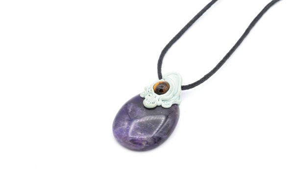 HAKİKİ MACUN İŞÇİLİKLİ AMETİST KOLYE UCU 1.KALİTE ürün görseli 1