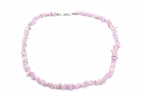 DOĞAL KIRIK TAŞ KUNZİT TAŞI KOLYE 1.KALİTE - Resim 2