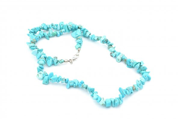 DOĞAL KIRIK TAŞ TURKUAZ KOLYE 1.KALİTE DOĞAL TAŞ