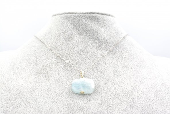 Hakiki Doğal Akuamarin Kolye Ucu 1.kalite Doğal Taş 005
