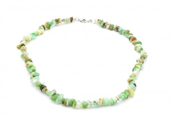 DOĞAL KIRIK TAŞ KRİZOPRAS TAŞI KOLYE 1.KALİTE DOĞAL TAŞ - Resim 2