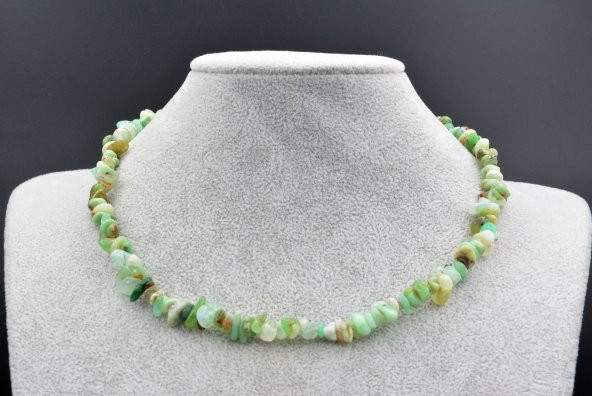 DOĞAL KIRIK TAŞ KRİZOPRAS TAŞI KOLYE 1.KALİTE DOĞAL TAŞ - Resim 3