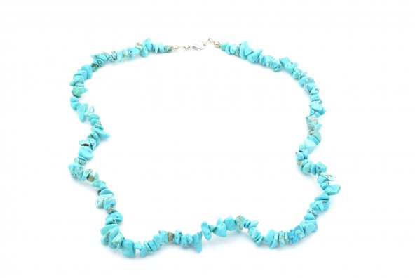 DOĞAL KIRIK TAŞ TURKUAZ KOLYE 1.KALİTE DOĞAL TAŞ - 2