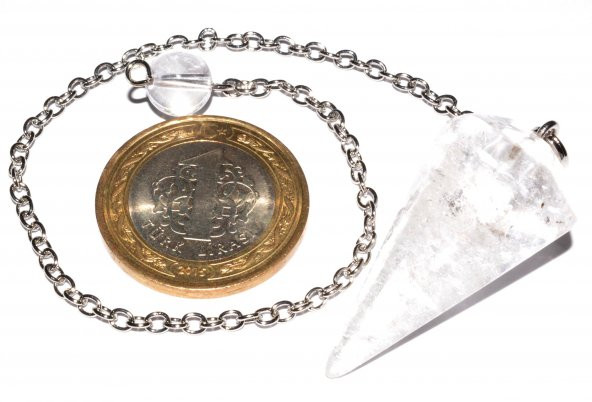 HAKİKİ DOĞAL KRİSTAL KUVARS PANDÜL SARKAÇ - Resim 2