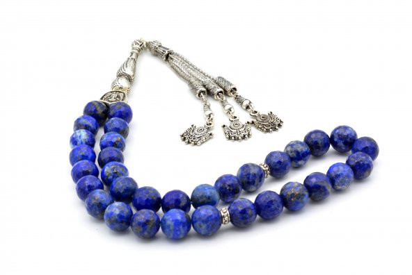 HAKİKİ DOĞAL FASET KESİM LAPİS LAZULİ TESBİH 1.KALİTE İRİ BOY - 3