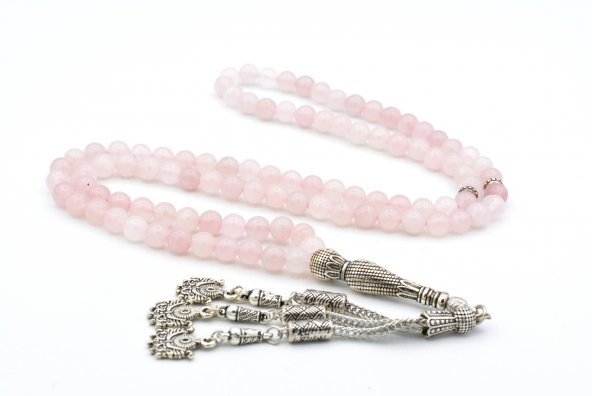 HAKİKİ DOĞAL 99 LUK PEMBE KUVARS TESBİH 1.KALİTE ürün görseli 1