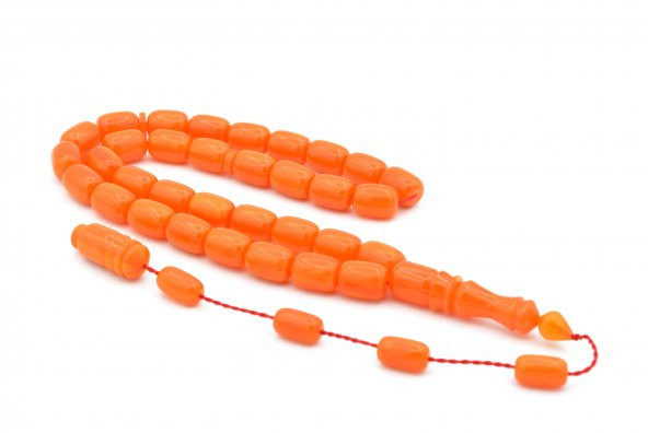 USTA İŞİ SİSTEMLİ KAPSÜL KESİM TURUNCU SIKMA KEHRİBAR TESBİH 092 ürün görseli 1