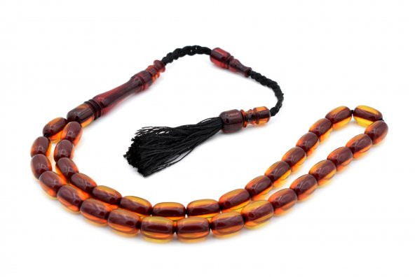 USTA İŞİ SİSTEMLİ KAPSÜL KESİM TURUNCU SIKMA KEHRİBAR TESBİH 084 - Resim 3