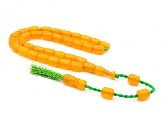 USTA İŞİ SİSTEMLİ KAPSÜL KESİM SARI SIKMA KEHRİBAR TESBİH 066 ürün görseli 1