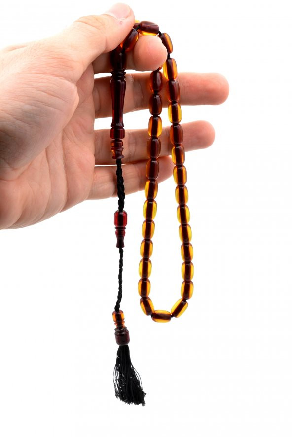 USTA İŞİ SİSTEMLİ KAPSÜL KESİM TURUNCU SIKMA KEHRİBAR TESBİH 084 - Resim 4