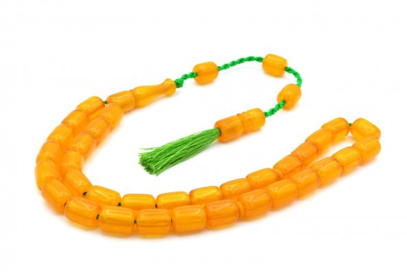 USTA İŞİ SİSTEMLİ KAPSÜL KESİM SARI SIKMA KEHRİBAR TESBİH 066 - Resim 3