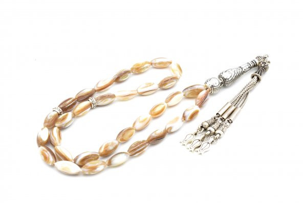 HAKİKİ ARPA KESİM DOĞAL KAHVERENGİ SEDEF TESBİH 1.KALİTE - Resim 2