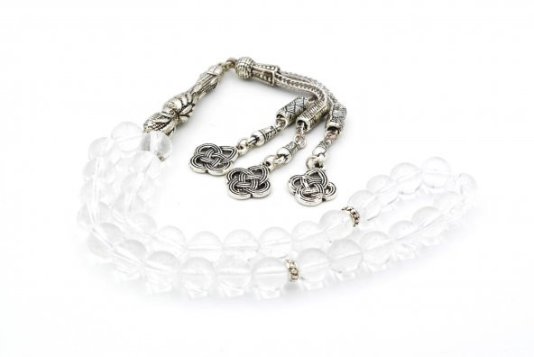 HAKİKİ DOĞAL KRİSTAL KUVARS TESBİH 1.KALİTE DOĞAL TAŞ 002 - 2