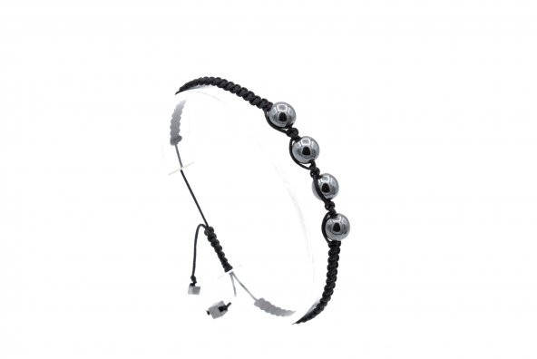 HAKİKİ MAKROME MODEL DOĞAL HEMATİT TAŞI BİLEKLİK 1. KALİTE 004 ürün görseli 1