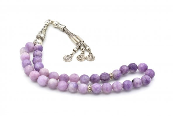 HAKİKİ FASET KESİM DOĞAL LEPİDOLİT TAŞI TESBİH 1.KALİTE - 2