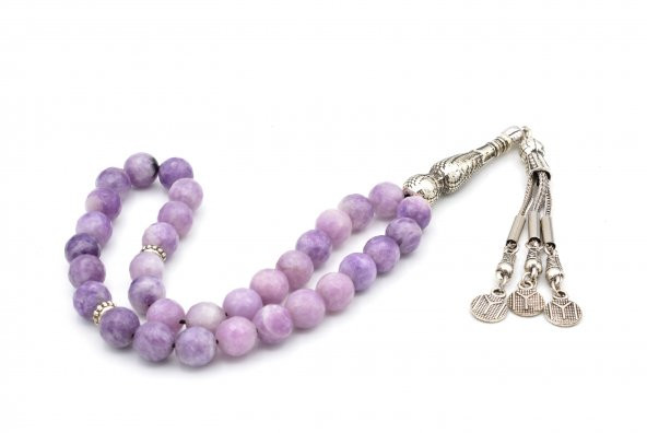 HAKİKİ FASET KESİM DOĞAL LEPİDOLİT TAŞI TESBİH 1.KALİTE - 3