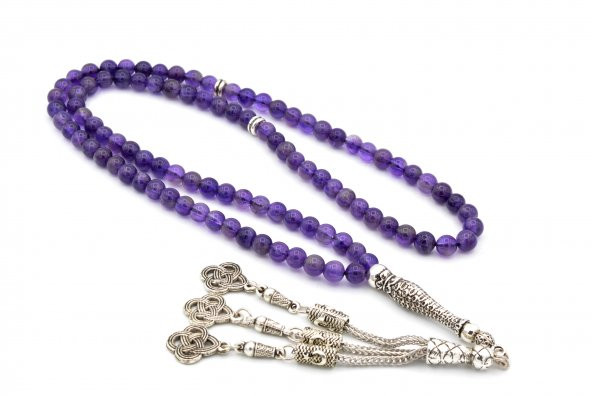 HAKİKİ DOĞAL AMETİST 99 LUK TESBİH 1.KALİTE DOĞAL TAŞ