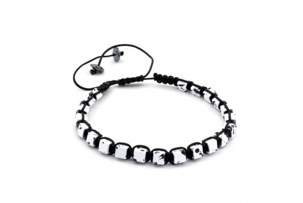 ASANSÖR MODEL KÜP KESİM DOĞAL JASPER TAŞI BİLEKLİK - Resim 2