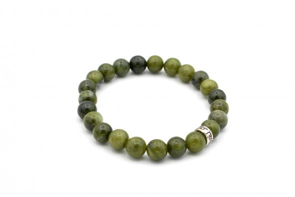 HAKİKİ DOĞAL YILAN TAŞI SERPENTİN BİLEKLİK 1.KALİTE 003 - Resim 2