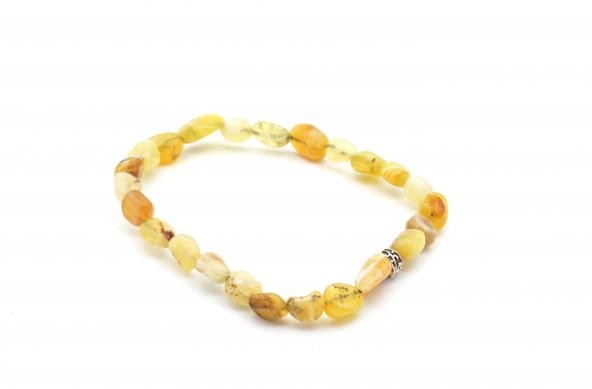 HAKİKİ AMORF KESİM DOĞAL SARI OPAL TAŞI BİLEKLİK 1.KALİTE ürün görseli 1