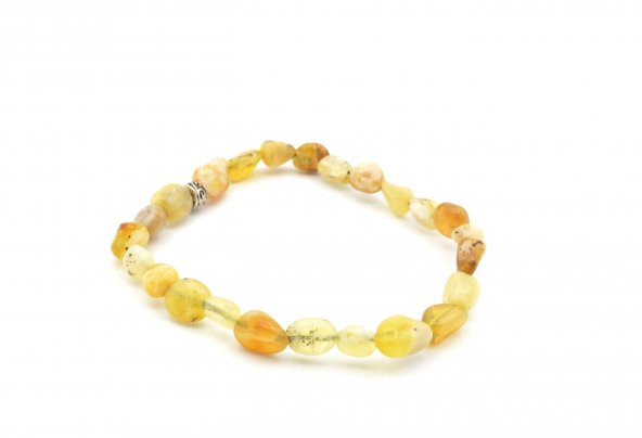 HAKİKİ AMORF KESİM DOĞAL SARI OPAL TAŞI BİLEKLİK 1.KALİTE - Resim 2