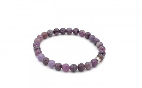 HAKİKİ DOĞAL LEPİDOLİT TAŞI BİLEKLİK 1.KALİTE 003 - Resim 2