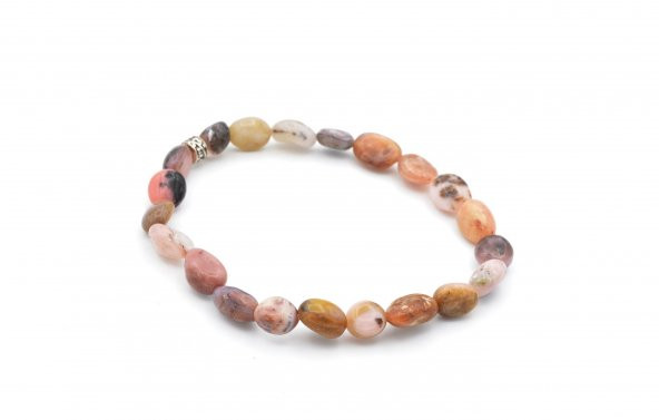 HAKİKİ AMORF KESİM DOĞAL PEMBE OPAL TAŞI BİLEKLİK 1.KALİTE 003 ürün görseli 1