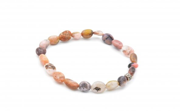 HAKİKİ AMORF KESİM DOĞAL PEMBE OPAL TAŞI BİLEKLİK 1.KALİTE 003 - Resim 2