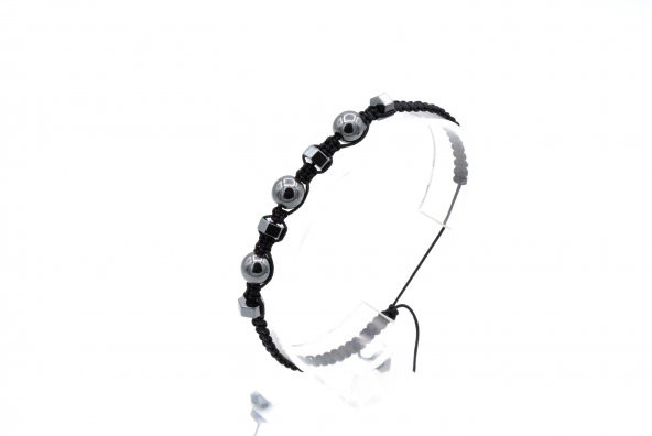 HAKİKİ MAKROME MODEL DOĞAL HEMATİT TAŞI BİLEKLİK 1. KALİTE 005 - 2