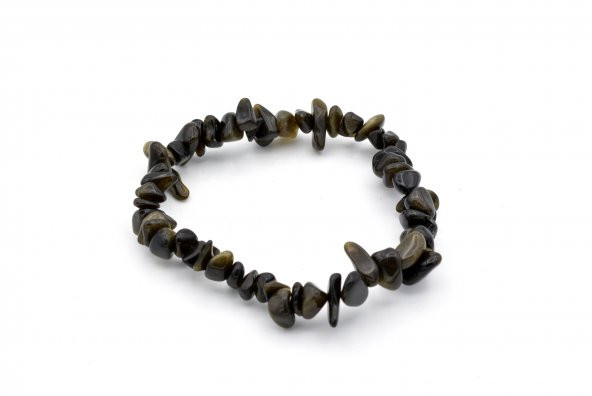 DOĞAL KIRIK TAŞ RAİNBOW OBSİDYEN TAŞI BİLEKLİK 1.KALİTE ürün görseli 1