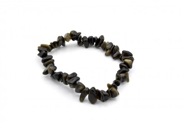 DOĞAL KIRIK TAŞ RAİNBOW OBSİDYEN TAŞI BİLEKLİK 1.KALİTE - Resim 2