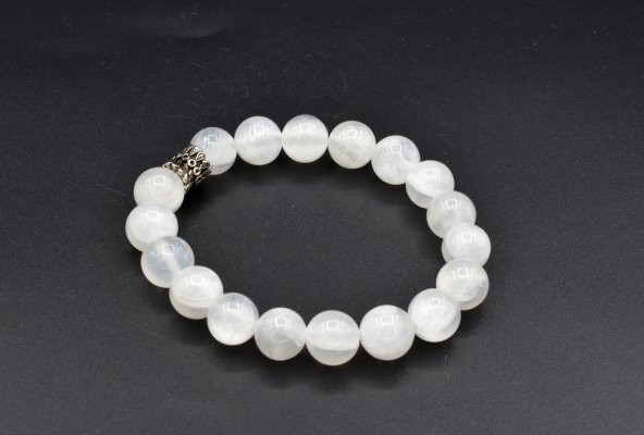 HAKİKİ DOĞAL SELENİT TAŞI BİLEKLİK İRİ TANELİ 1.KALİTE 002 - Resim 2