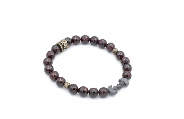 DOĞAL HEMATİT GRANAT BİLEKLİK 1.KALİTE 002 - Resim 2