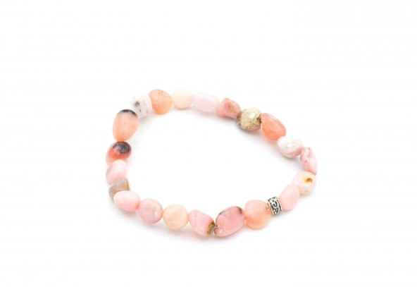 AMORF KESİM DOĞAL PEMBE OPAL TAŞI BİLEKLİK 1.KALİTE 002