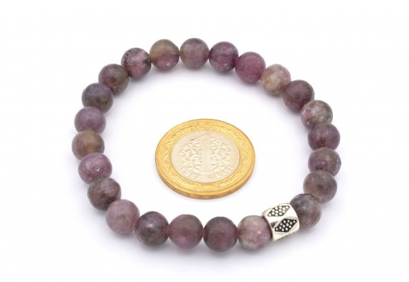 DOĞAL LEPİDOLİT MİKAŞİST TAŞI BİLEKLİK 1.KALİTE 003 - Resim 2