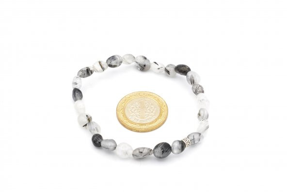 AMORF KESİM DOĞAL RUTİL KUVARS TAŞI BİLEKLİK 1.KALİTE - Resim 2