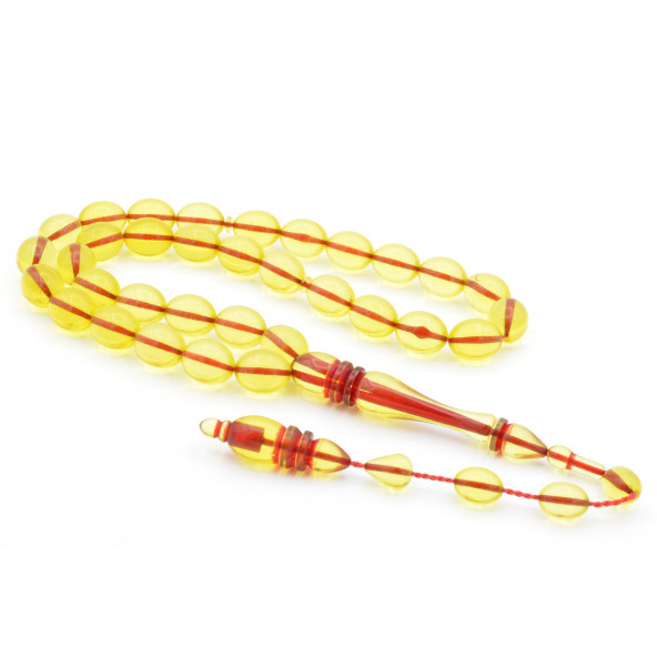 USTA İŞİ ARPA KESİM ZEYTİNYAĞI RENGİ TOZ PRES KEHRİBAR TESBİH DEV BOY