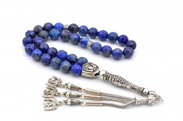 DOĞAL FASET KESİM LAPİS LAZULİ TESBİH 1.KALİTE DOĞAL TAŞ ürün görseli 1