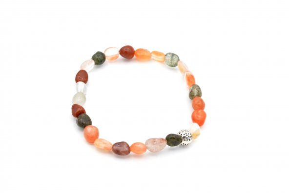 HAKİKİ AMORF KESİM DOĞAL KARIŞIK RUTİL KUVARS TAŞI BİLEKLİK ürün görseli 1