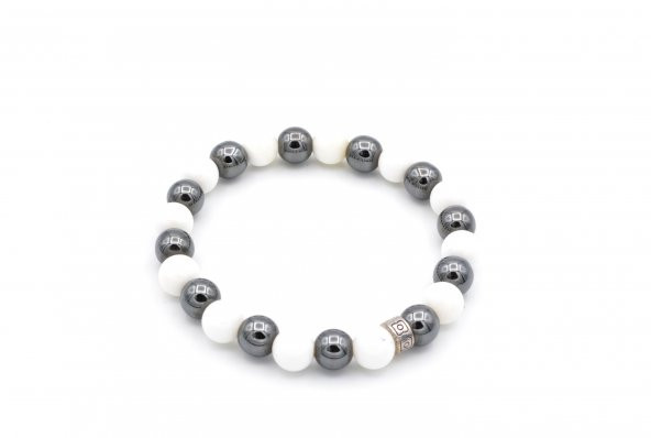 HAKİKİ DOĞAL SHELL VE HEMATİT TAŞI BİLEKLİK 1. KALİTE ürün görseli 1