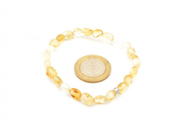 HAKİKİ AMORF KESİM DOĞAL SİTRİN TAŞI BİLEKLİK 1.KALİTE - 2