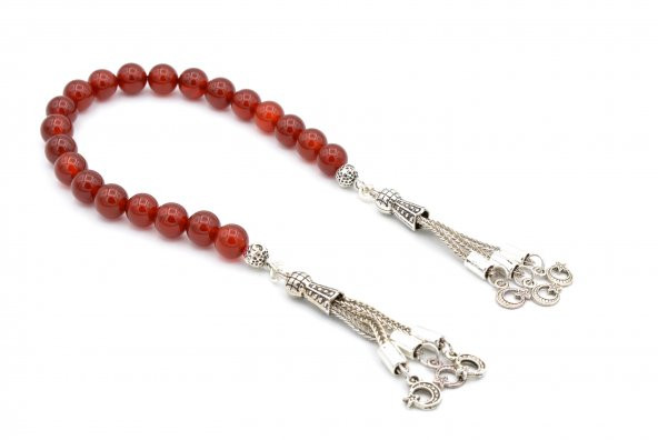 HAKİKİ DOĞAL KIRMIZI AKİK TAŞI ZAZA TESBİH 1.KALİTE DOĞAL TAŞ - 2