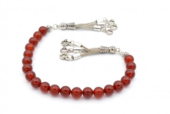 HAKİKİ DOĞAL KIRMIZI AKİK TAŞI ZAZA TESBİH 1.KALİTE DOĞAL TAŞ - 3