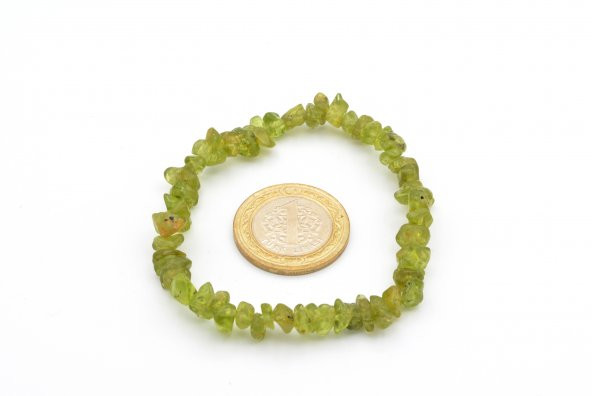 HAKİKİ DOĞAL KIRIK TAŞ ZEBERCET OLİVİN TAŞI BİLEKLİK 1.KALİTE - Resim 2