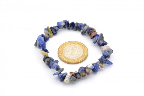 HAKİKİ DOĞAL KIRIK TAŞ SODALİT BİLEKLİK 1.KALİTE DOĞAL TAŞ - 2