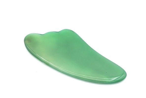 HAKİKİ DOĞAL YEŞİL AKİK TAŞI GUA SHA YÜZ BAKIMI 001 - 2