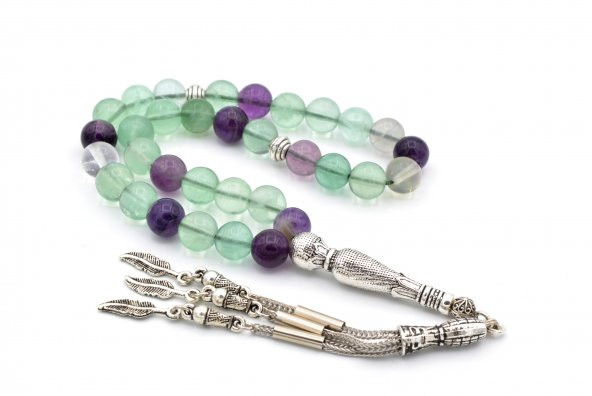 HAKİKİ DOĞAL FLORİT TAŞI TESBİH 1. KALİTE DOĞAL TAŞ