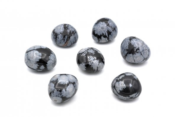 HAKİKİ TAMBURLU DOĞAL KAR TANESİ OBSİDYEN KAYA PARÇASI 1.KALİTE 002