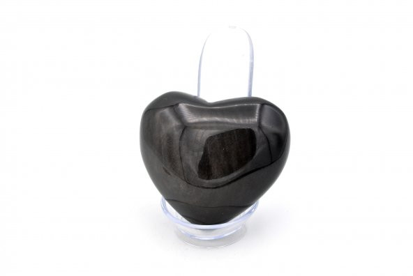 HAKİKİ DOĞAL KALP ŞEKLİNDE RAİNBOW OBSİDYEN TAŞI 116 GRAM - 2