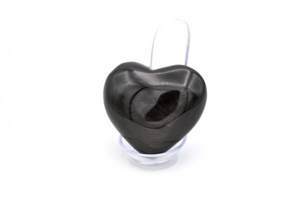 HAKİKİ DOĞAL KALP ŞEKLİNDE RAİNBOW OBSİDYEN TAŞI 113 GRAM - 2